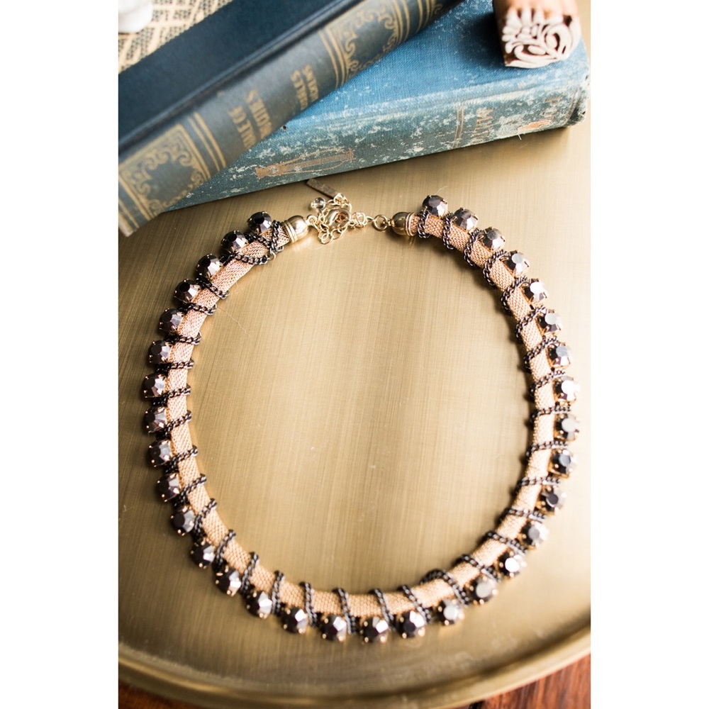 Macrame Jeweled Necklace